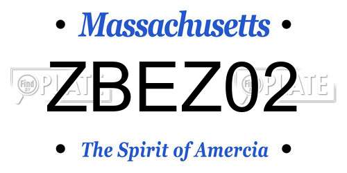 ZBEZ02 Massachusetts License Plate
