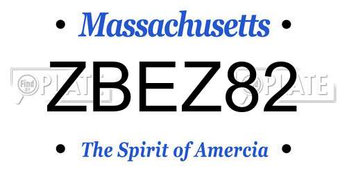 ZBEZ82 Massachusetts License Plate