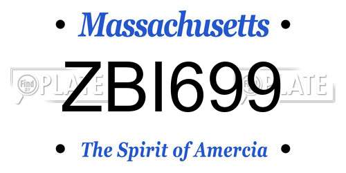 ZBI699 Massachusetts License Plate