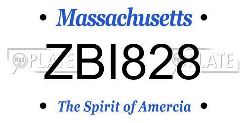ZBI828 Massachusetts License Plate