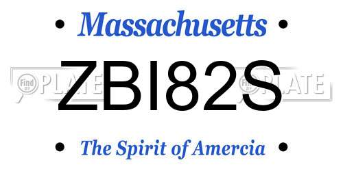 ZBI82S Massachusetts License Plate
