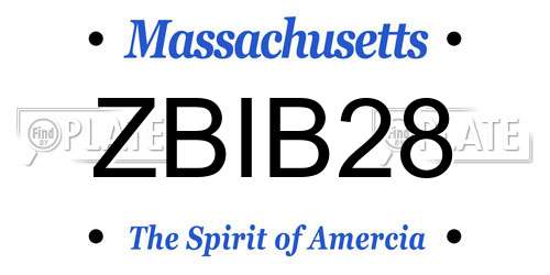 ZBIB28 Massachusetts License Plate