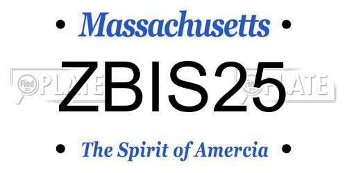 ZBIS25 Massachusetts License Plate