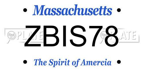 ZBIS78 Massachusetts License Plate