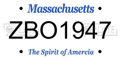 ZBO1947 Massachusetts License Plate