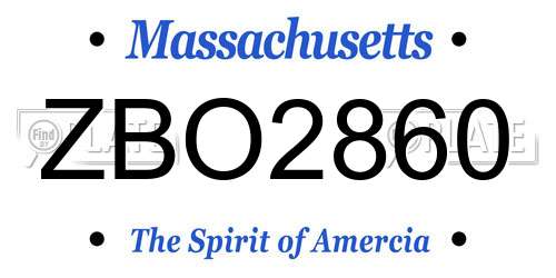 ZBO2860 Massachusetts License Plate