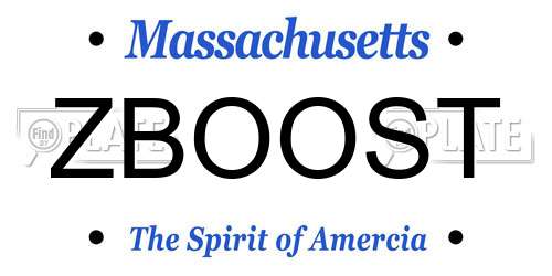 ZBOOST Massachusetts License Plate