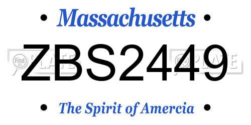 ZBS2449 Massachusetts License Plate