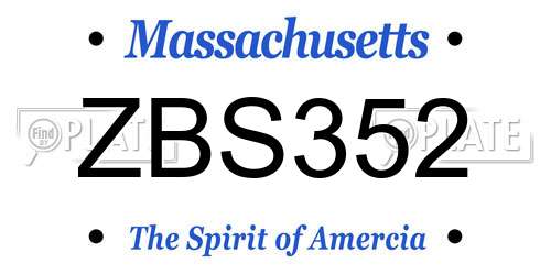 ZBS352 Massachusetts License Plate