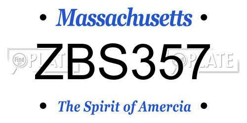 ZBS357 Massachusetts License Plate