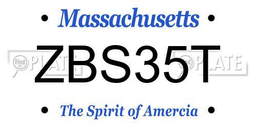 ZBS35T Massachusetts License Plate
