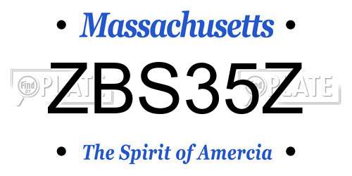 ZBS35Z Massachusetts License Plate