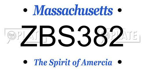 ZBS382 Massachusetts License Plate
