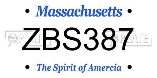 ZBS387 Massachusetts License Plate
