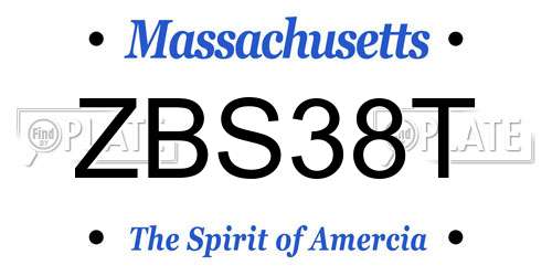 ZBS38T Massachusetts License Plate