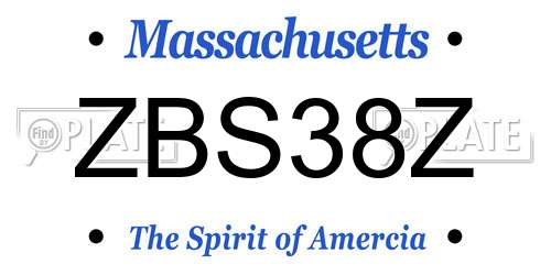 ZBS38Z Massachusetts License Plate