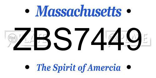 ZBS7449 Massachusetts License Plate