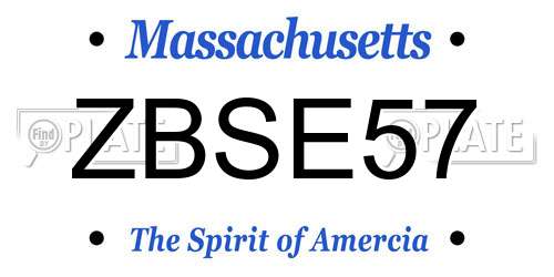 ZBSE57 Massachusetts License Plate