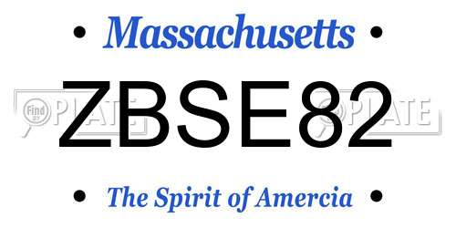 ZBSE82 Massachusetts License Plate