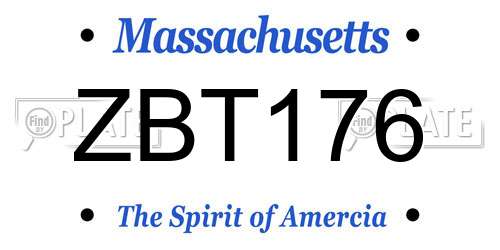 ZBT176 Massachusetts License Plate