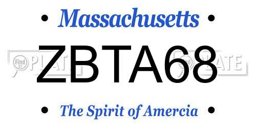 ZBTA68 Massachusetts License Plate