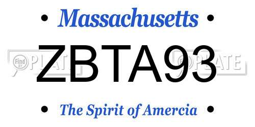ZBTA93 Massachusetts License Plate