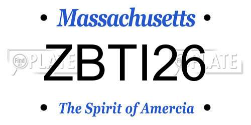 ZBTI26 Massachusetts License Plate