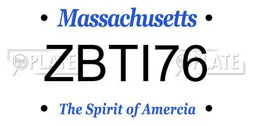 ZBTI76 Massachusetts License Plate
