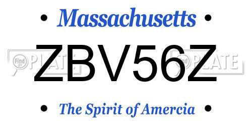 ZBV56Z Massachusetts License Plate