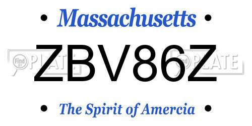 ZBV86Z Massachusetts License Plate