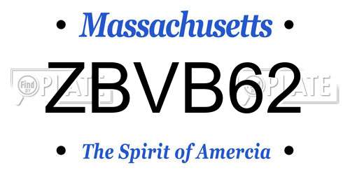 ZBVB62 Massachusetts License Plate