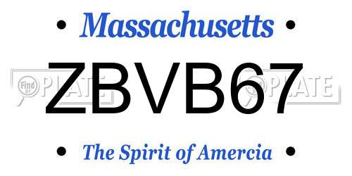ZBVB67 Massachusetts License Plate