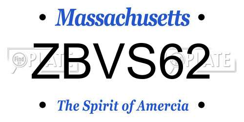 ZBVS62 Massachusetts License Plate