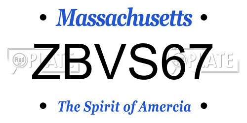ZBVS67 Massachusetts License Plate
