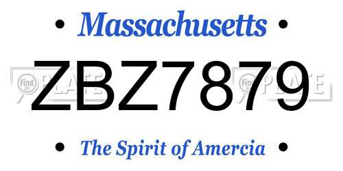 ZBZ7879 Massachusetts License Plate