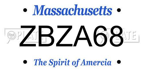 ZBZA68 Massachusetts License Plate