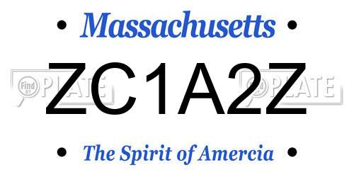 ZC1A2Z Massachusetts License Plate