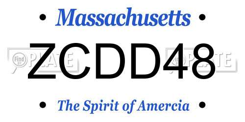 ZCDD48 Massachusetts License Plate