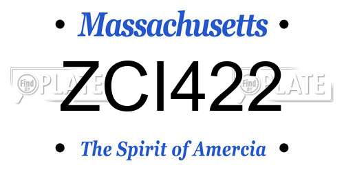 ZCI422 Massachusetts License Plate
