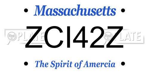 ZCI42Z Massachusetts License Plate