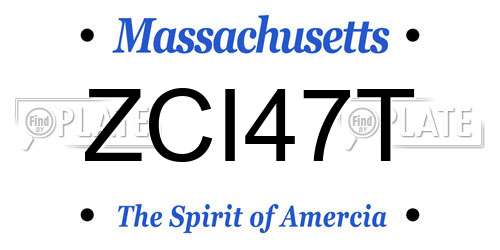 ZCI47T Massachusetts License Plate