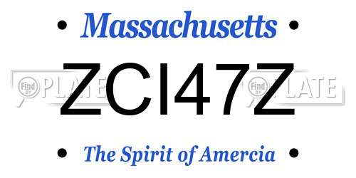 ZCI47Z Massachusetts License Plate