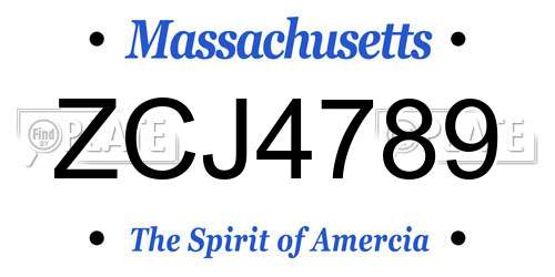 ZCJ4789 Massachusetts License Plate