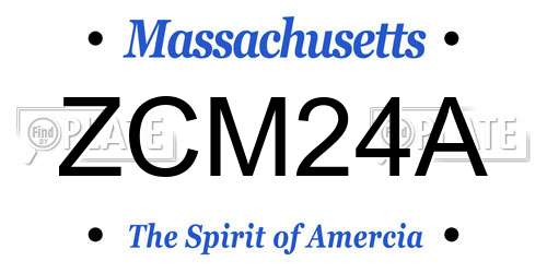 ZCM24A Massachusetts License Plate
