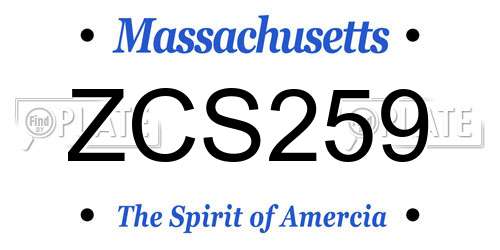 ZCS259 Massachusetts License Plate
