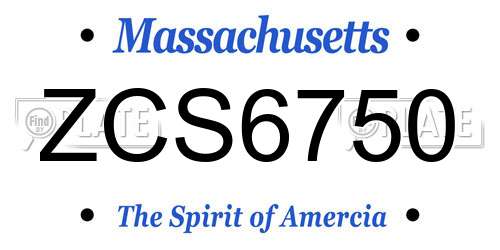 ZCS6750 Massachusetts License Plate