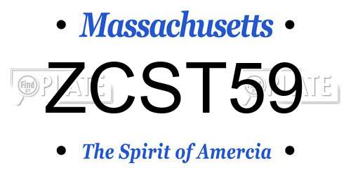 ZCST59 Massachusetts License Plate