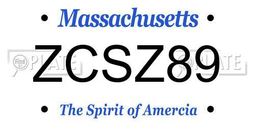 ZCSZ89 Massachusetts License Plate