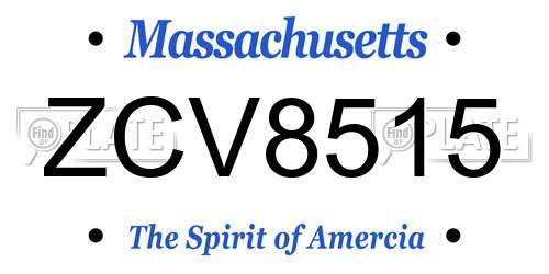 ZCV8515 Massachusetts License Plate