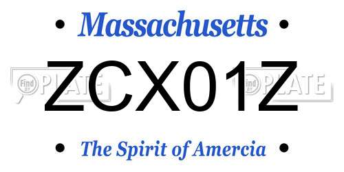 ZCX01Z Massachusetts License Plate